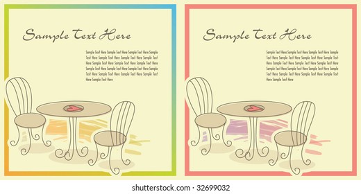 Silla de café y plantilla de tabla
