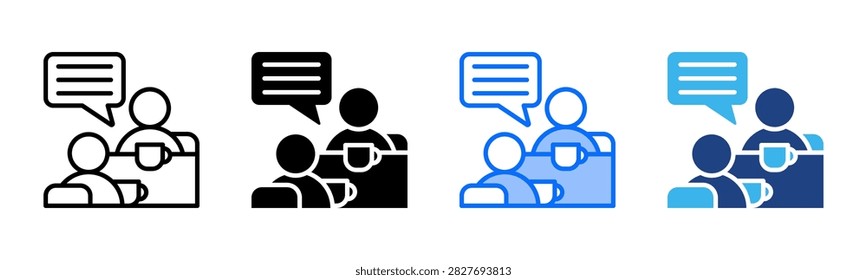 Cafe Chat icon set multiple style collection