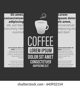 Cafe coffee banner on black background