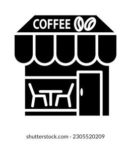 Cafe, coffee, building icon. vector Cafe symbol illustration on white background..eps