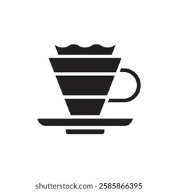 Cafe Coffee Filter Filled Icon Vector Illustration