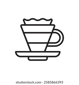 Cafe Coffee Filter Outline Icon Vector Illustration