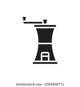 Cafe Coffee Grinder Filled Icon Vector Illustration