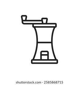 Cafe Coffee Grinder Outline Icon Vector Illustration