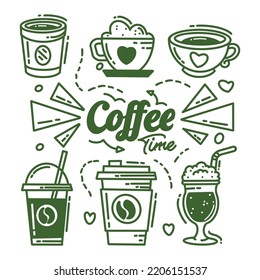 Cafe and coffee house pattern collection