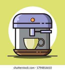 Cafe coffee machine. Coffee Shop. You can use this image in cafe, restaurants, t-shirts, brochures, posters or other purposes. vector illustration. Flat Design.