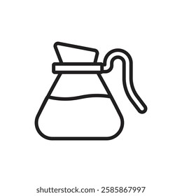 Cafe Coffee Pot Outline Icon Vector Illustration