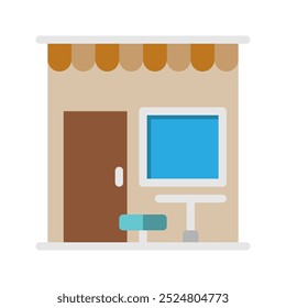 Cafe or coffee shop icons. with flat style, suitable for business, retail and restaurant symbol logo illustration.
