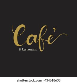 Cafe and coffee shop logo vector logo template. hand drawing logo.