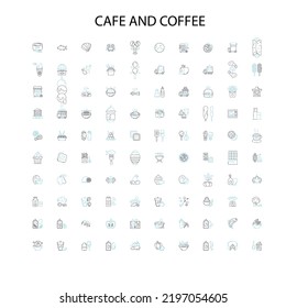 cafe concept icons, signs, outline symbols, concept linear illustration line collection