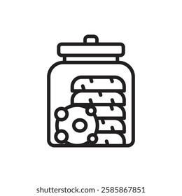 Cafe Cookie Outline Icon Vector Illustration