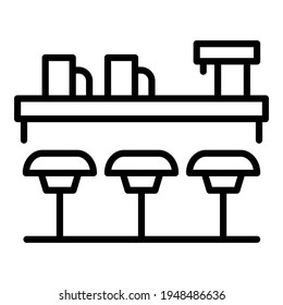 Cafe counter icon. Outline Cafe counter vector icon for web design isolated on white background