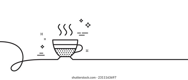 Cafe-Creme-Ikone. Kontinuierlich eine Linie mit curl. Schild für heißes Getränk. Getränkesymbol. Cafe Kreme einfache Umrissband. Loop-Kurve Muster. Vektorgrafik