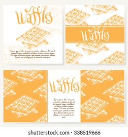 Cafe design template. Hand drawn dessert card. Set of  restaurant menu template for corporate identity.