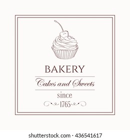 Cafe design template. Hand drawn dessert card. Set of restaurant menu template
