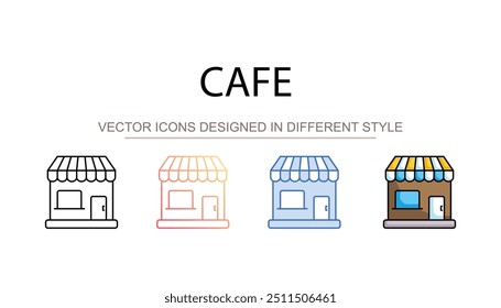 Design de café com fundo branco ilustração stock