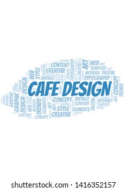 Cafe Design word cloud. Wordcloud made with text only.