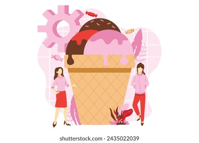 Cafe Dessert Flat Design Illustration