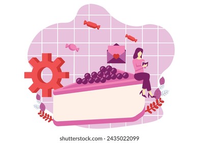 Cafe Dessert Flat Design Illustration