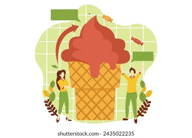 Cafe Dessert Flat Design Illustration