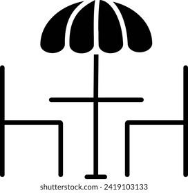 Cafe Dining solid and glyph vector illustration