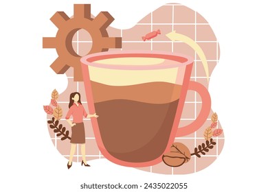 Cafe Drink Flat Design Illustration