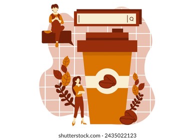 Cafe Drink Flat Design Illustration