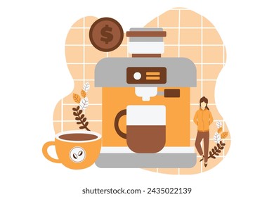 Cafe Drink Flat Design Illustration