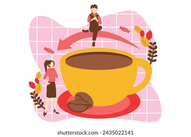 Cafe Drink Flat Design Illustration