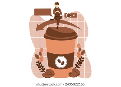 Café Bebida Ilustración de diseño plano