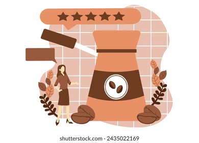 Cafe Drink Flat Design Illustration