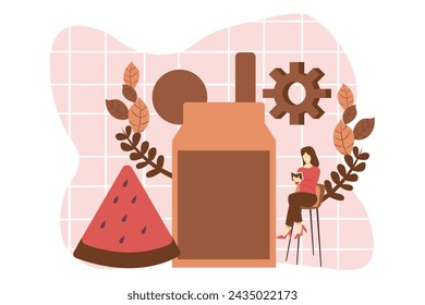 Cafe Drink Flat Design Illustration
