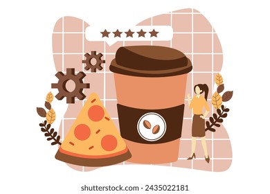Cafe Drink Flat Design Illustration