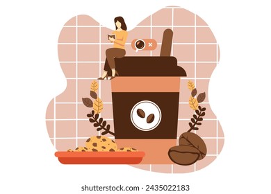 Cafe Drink Flat Design Illustration