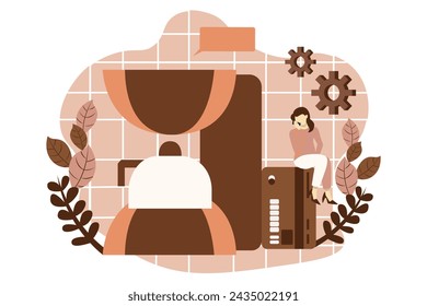 Cafe Drink Flat Design Illustration