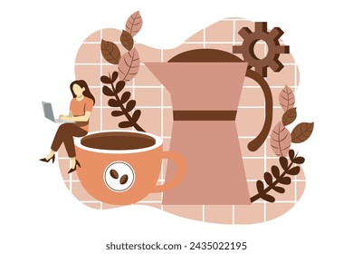 Cafe Drink Flat Design Illustration