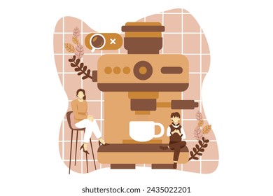 Cafe Drink Flat Design Illustration