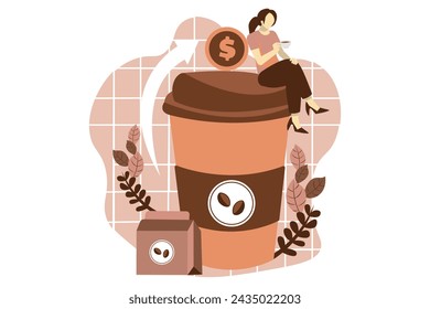 Cafe Drink Flat Design Illustration