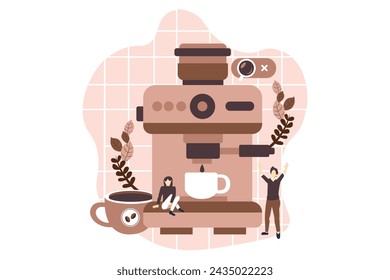 Cafe Drink Flat Design Illustration