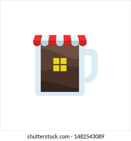 Cafe Drink Store Coffee Shop Isolated Logo Vector Business Illustration  