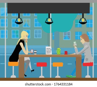 in a cafe during quarantine