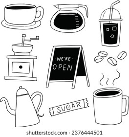 Cafe Element simple Illustration set
