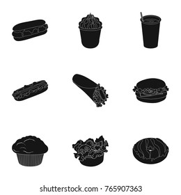 Cafe, fast, picnic and other web icon in black style.Leg, chicken, meat, icons in set collection.