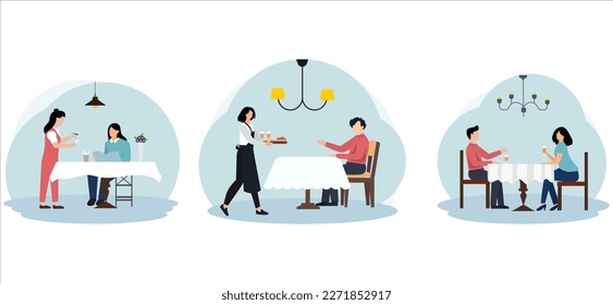 Cafe Flat Bundle Design Illustration