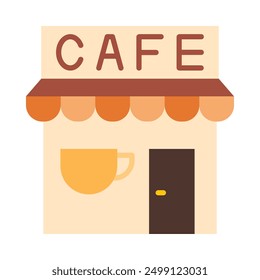 Cafe Flat Icon Design For Personal nad Commercial Use