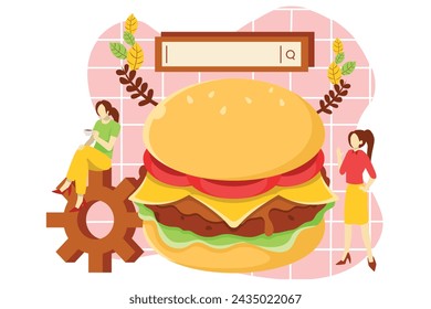 Cafe Food Flat Design Illustration