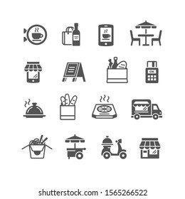 Cafe and food icons set