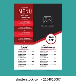 Cafe Food Menu Template. Is a professional, clean and creative Restaurant Menu template designed to make a good impression? You will get EPS file is very well organized with proper name layers.