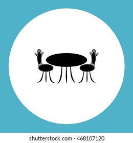 Cafe furniture icon. Table and chairs icon