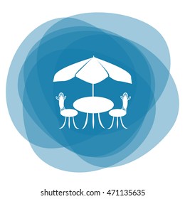 Cafe furniture icon. Table and chairs icon